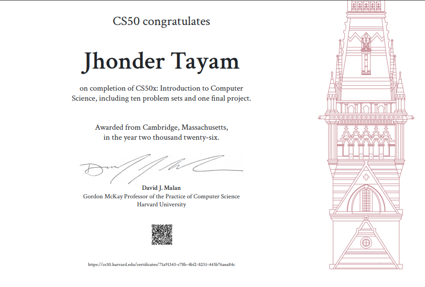 CS50 Certificate